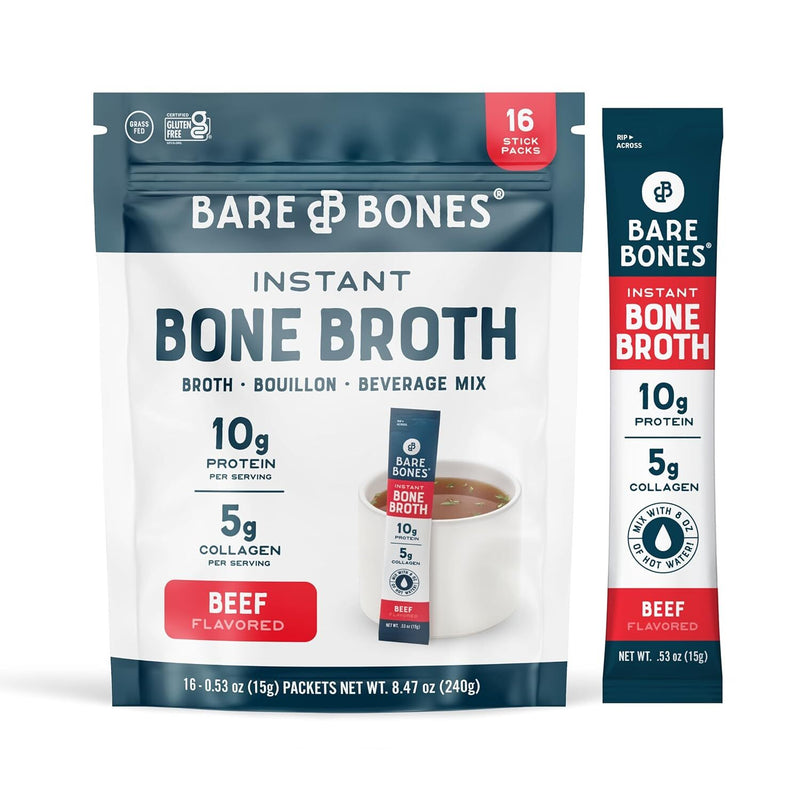 [CLEARANCE] 배어 본스 본 브로스 믹스 비프 16개입 - Bare Bones Bone Broth Beef 16 packets