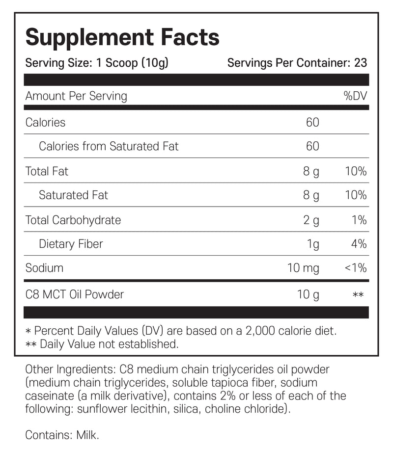 뉴트리코스트 C8 MCT 오일 파우더 무맛 454g - Nutricost C8 MCT Oil Powder Unflavored 454g