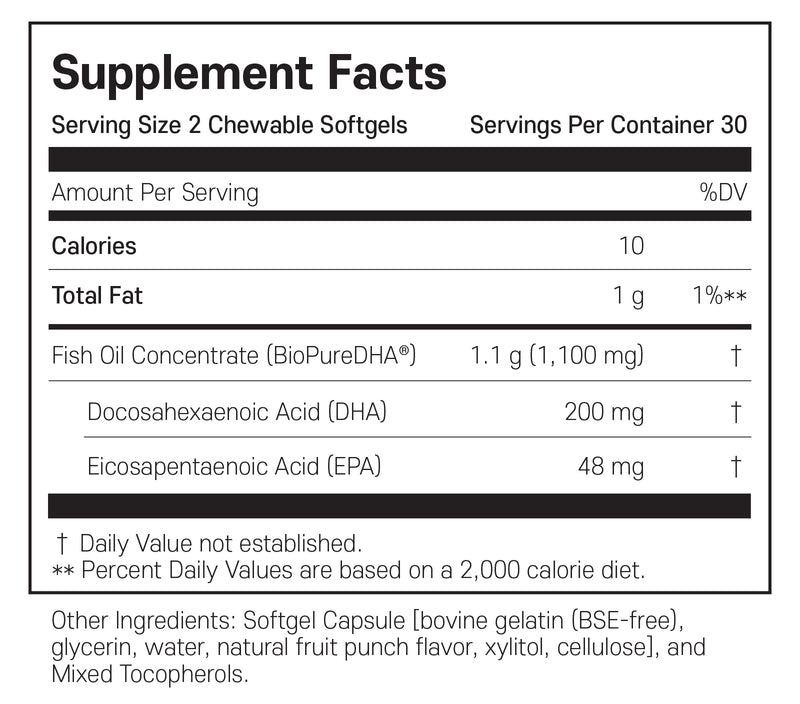 나우푸드 키즈 DHA 피쉬 오일 츄어블 60정 - NOW Foods DHA Kids Fish Oil Chewables 60 Softgel