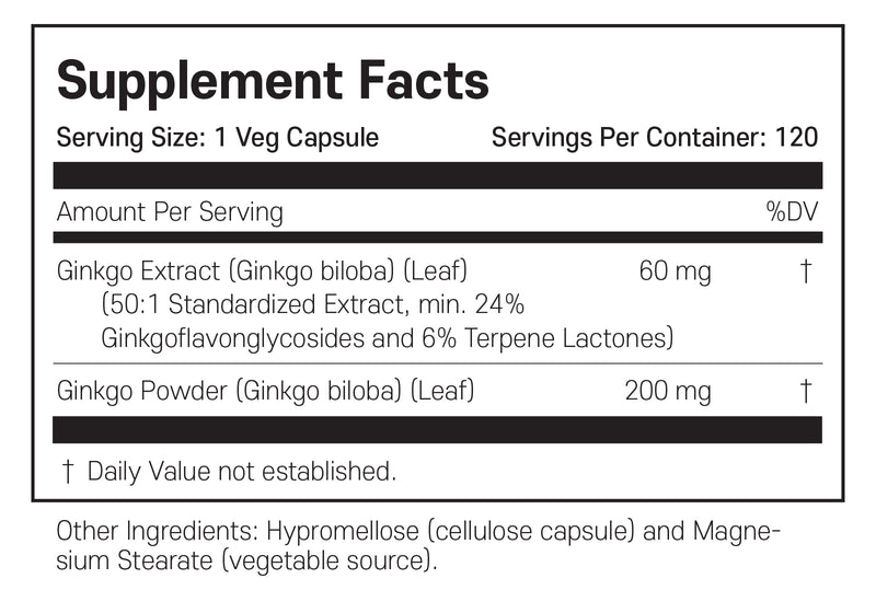 나우푸드 징코 빌로바 60 mg 120캡슐 - NOW Foods Ginkgo Biloba 60 mg 120 cap