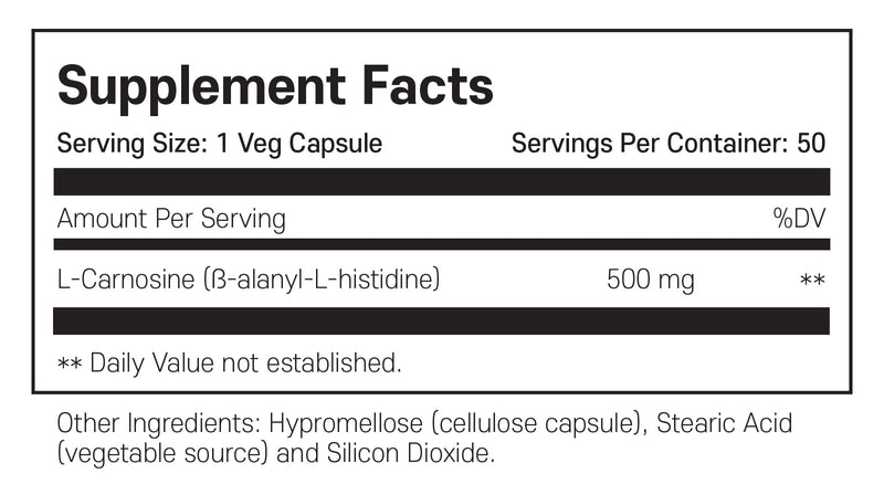 나우푸드 L 카르노신 500mg 50캡슐 - NOW Foods L Carnosine 500mg 50 veg cap