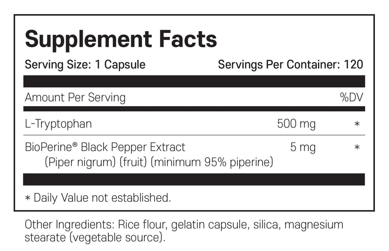 뉴트리코스트 L 트립토판 120캡슐 - Nutricost L Tryptophan 120 cap