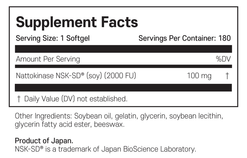 ARG 나토키나제 60정 - ARG Nattokinase 100 mg 60 softgel