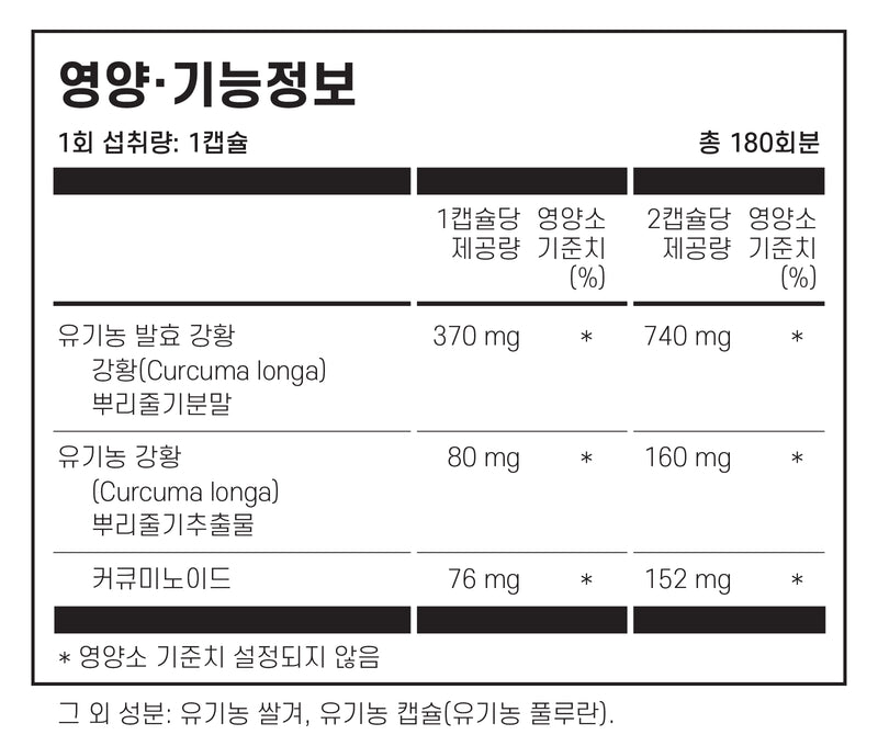 닥터머콜라 유기농 발효 강황 180캡슐 - Dr.Mercola Organic Fermented Turmeric 180 cap