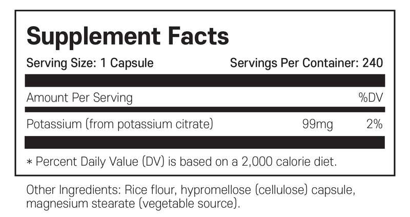 뉴트리코스트 칼륨 시트레이트 240캡슐 - Nutricost Potassium Citrate 240 cap
