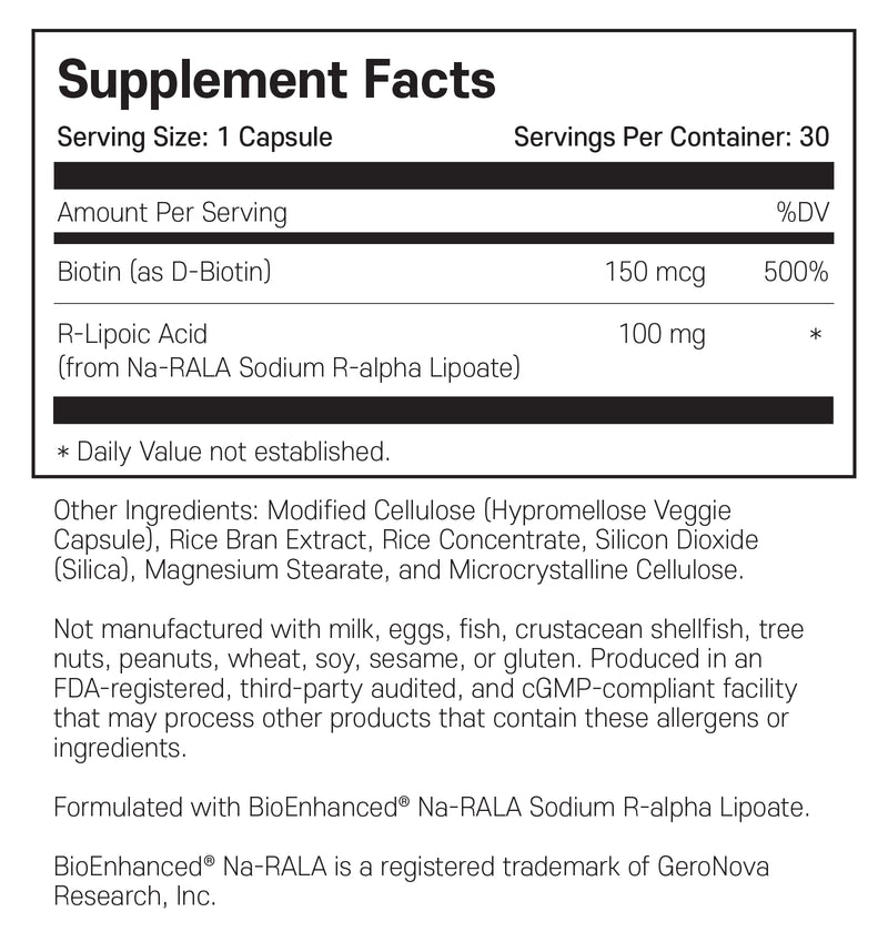 캘리포니아 골드 뉴트리션 안정화된 R 리포산 30캡슐 - California Gold Nutrition Stabilized R Lipoic Acid 30 cap