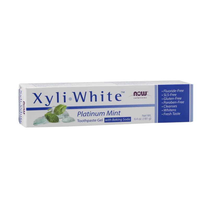 나우푸드 XyliWhite™ 치약 플래티넘 민트 181g - NOW Foods XyliWhite™ Platinum Mint Toothpaste Gel 181g
