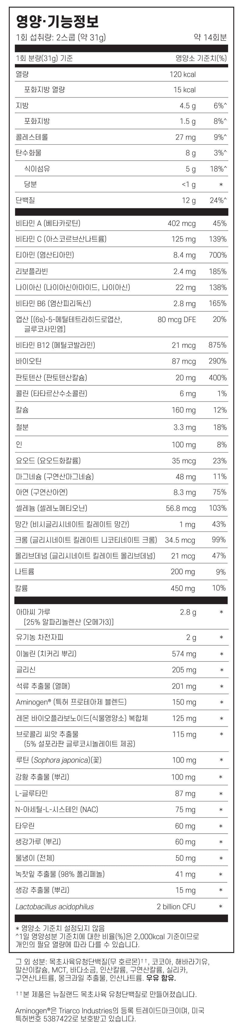 네츄럴 하트 닥터 목초사육 유청단백질 초콜릿맛 434g - Natural Heart Doctor Daily Defense Chocolate 434g
