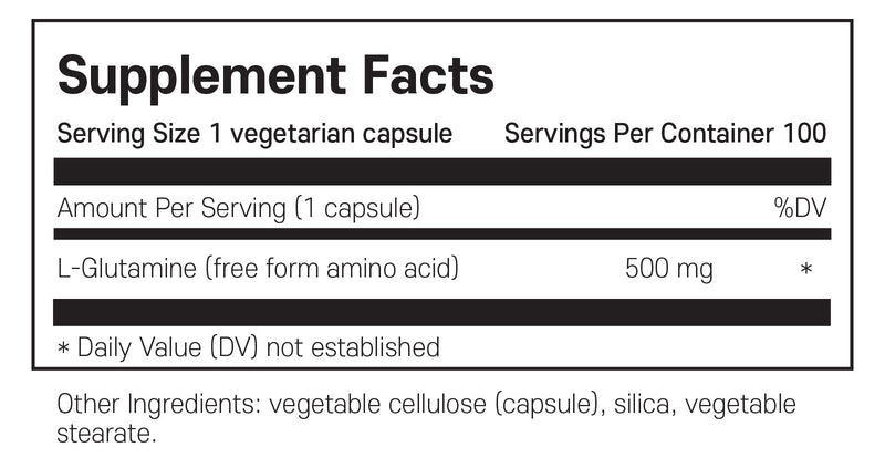 라이프익스텐션 L 글루타민 500mg 100 캡슐 - Life Extension L Glutamine 500mg 100 vegetarian cap